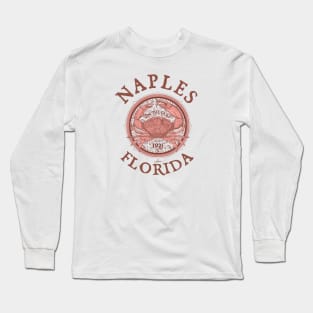 Naples, Florida, Stone Crab on Wind Rose Long Sleeve T-Shirt